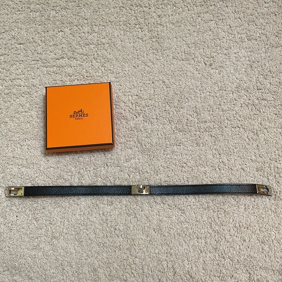 Hermes Kelly Double Tour Box leather black color size small - Picture 8 of 11